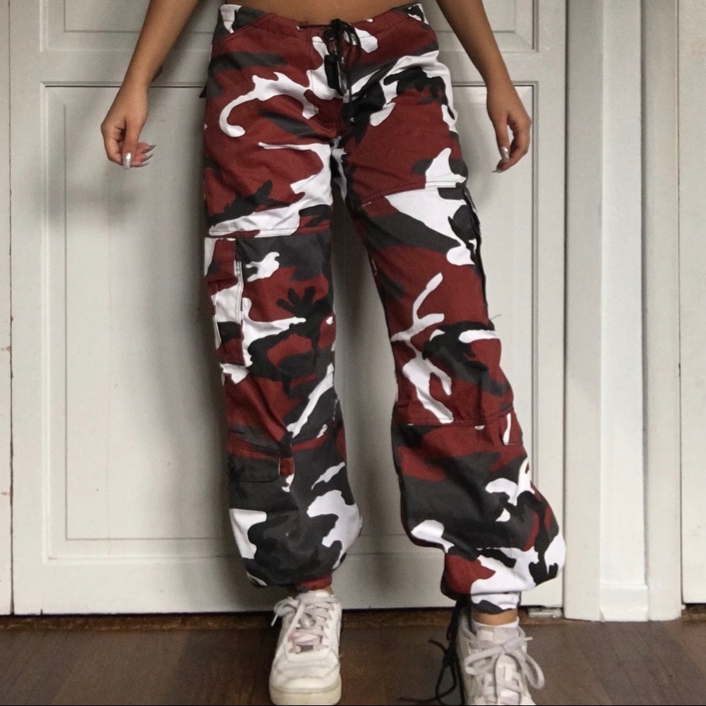 Zumiez Red Camo Cargo Pants